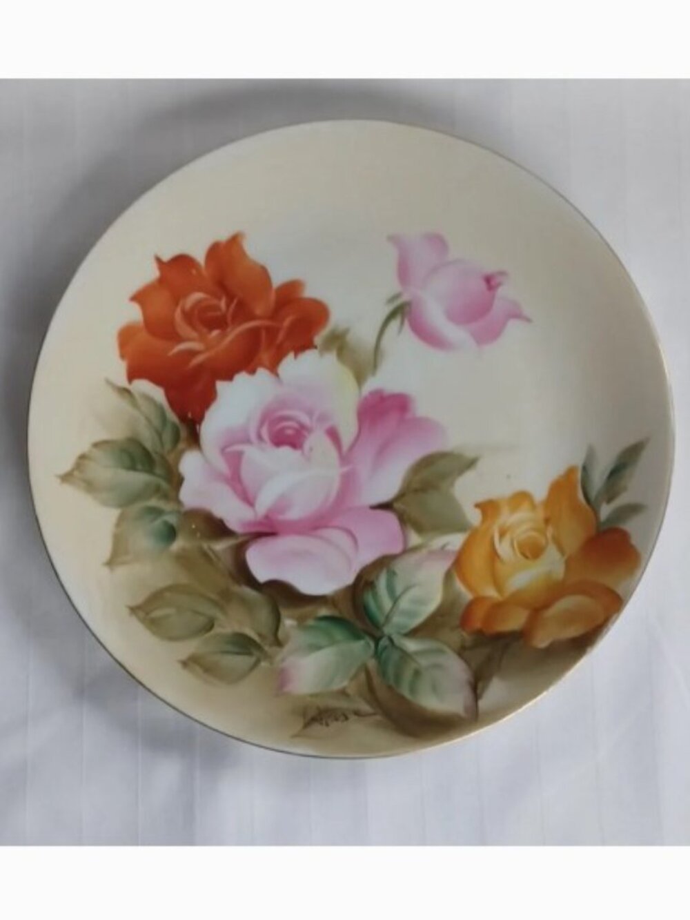 Vintage Made in Japan Hand Painted Floral Decorative Plate